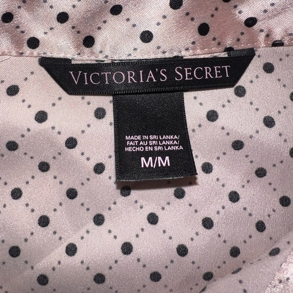 EUC Victoria’s Secret Black Polka Dot Long Sleeve Pink Pajama Pants Set Medium - Picture 13 of 15